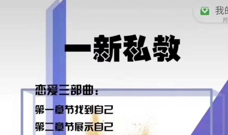 男哥高端私教课《一新私教》价值过万课程【110705】