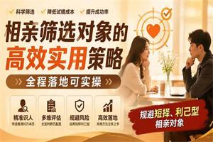 体制主任付费文《相亲筛选对象的高效实用策略》